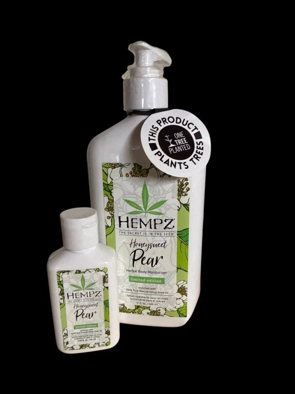 Hempz Pear Herbal Body Moisturizer 17 oz + 2.25 oz NWT Vegan Cruelty‑Free New